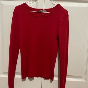 Red Ribbed Sweater